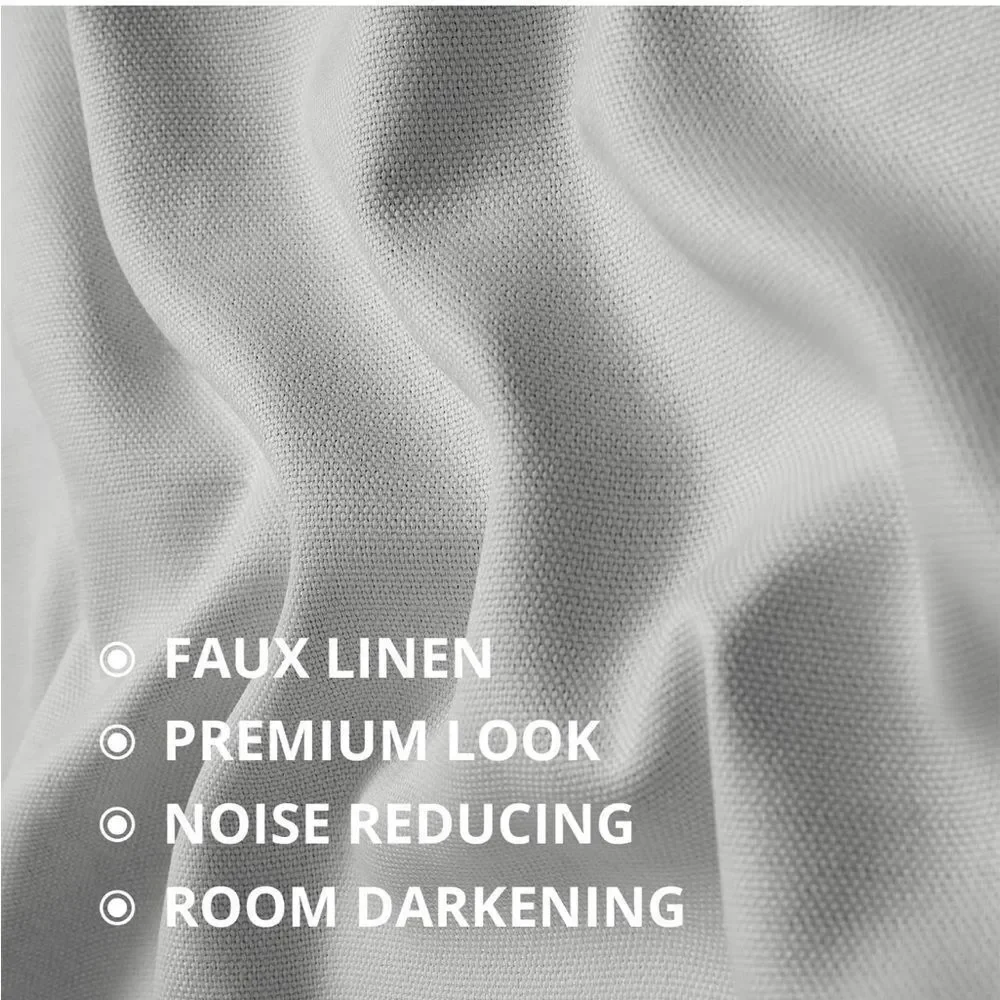 HPD Half Price Drapes Faux Linen Textured Room Darkening Curtains 96” 1 panel